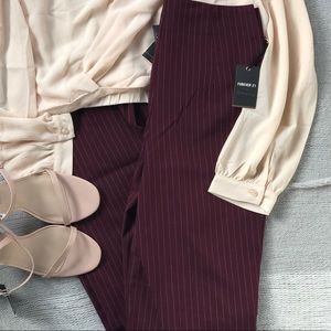Small Burgundy Pinstripe Pants
